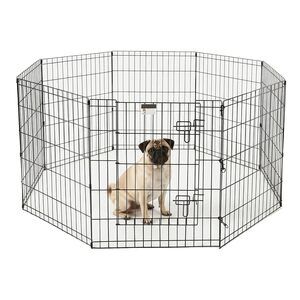Dog Playpen - Foldable Metal Exercise Puppy Play Pen with 8 24x30in Panels